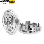 4pcs Ford Work National Emblem Of The Russian 60mm 2 3/8in Wheel Center Caps Silver Base - 20277074CH（20213757CH+20220959BKS）x4 - Image 3
