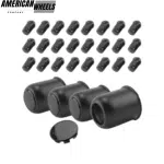 3.19in Push Thru Wheel Rim Center Caps with M12x1.25 Lug Nuts Sets for Trailer Truck RV - 20274402[74304+12217x6] - Image 2
