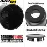 124mm(4.88in) Push Through Center Cap for 4.88" Center Bore 4.33" Tall Truck Wheel Rims Universal Hup Cap - 20274167BK - Image 3