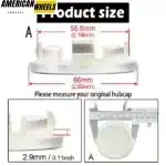 66mm 2 19/32in for Volkswagen GTI Center Caps Beetle e-Golf #3B7601171 #69729 - 20284007SV - Image 4