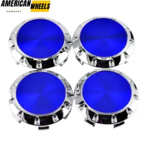 Benz OZ 75mm Blue Label Silver Base Wheel Center Caps