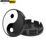 61mm (2.40in) Audi Subaru Snap-on Wheel Center Caps Yin & Yang Emblem - Image 4