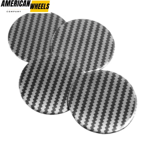 4pcs Black Grey Stripe 45mm 1 25/32in Wheel Center Sticker Aluminum - Image 5