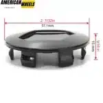 Renault Curved Wheel Center Caps 4pcs OD: 57mm 2 7/32in ID: 52mm 2 1/16in - 20274200BK - Image 5