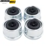 4pcs Metal 56mm 2 3/16in Shaft Head Cover With Rubber Silver - 20274110CH