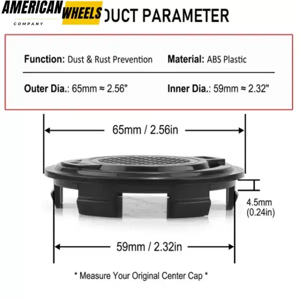 65mm/2.56" Hubcaps for Ford 2003 Volkswagen Jetta Center Caps Avus Rim - 20274174BKx4 - Image 5