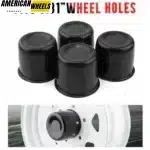 84mm(3.31in) Push Through Center Cap for 3.31" Bore 2.99" Tall Matt Black Truck Trailer Wheel Cover - 20274037MB - Image 3