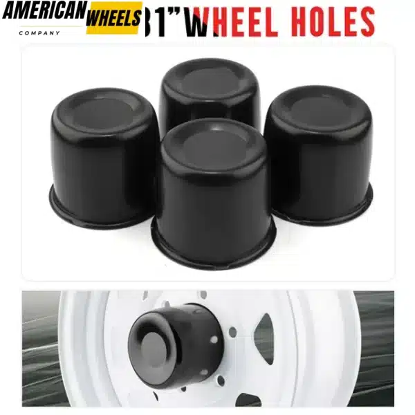 84mm(3.31in) Push Through Center Cap for 3.31" Bore 2.99" Tall Matt Black Truck Trailer Wheel Cover - 20274037MB - Image 3
