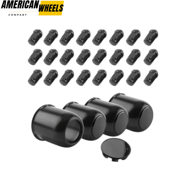 3.19in Push Through Center Caps and 1/2-20 Trailer Wheel Lug Nuts Sets - 20274403=[74071+12228CHx6] - Image 2