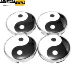 61mm (2.40in) Audi Subaru Snap-on Wheel Center Caps Yin & Yang Emblem - Image 2