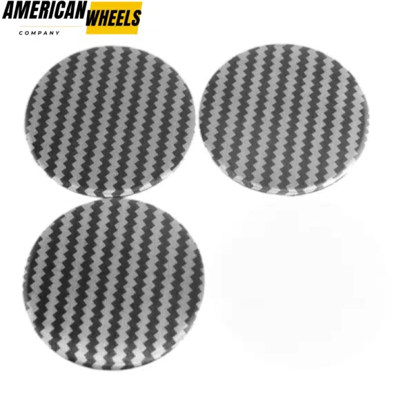 4pcs Black Grey Stripe 45mm 1 25/32in Wheel Center Sticker Aluminum - Image 6