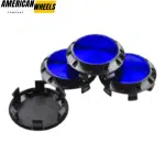 4pcs Benz OZ 75mm 2 15/16in Wheel Center Caps Blue Laber Black Base - 20214948BKB[4618BL+4725BK]x4 - Image 4