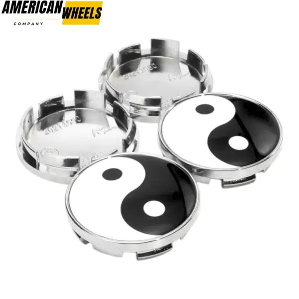 61mm (2.40in) Audi Subaru Snap-on Wheel Center Caps Yin & Yang Emblem - Image 9