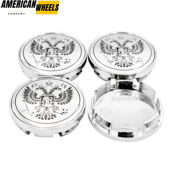 4pcs Subaru National Emblem Of The Russian 61mm 2 3/8in Wheel Center Caps #28821AE000 Silver Base - 20277075CH（20214550CH+20220959BKS ）x4 - Image 2
