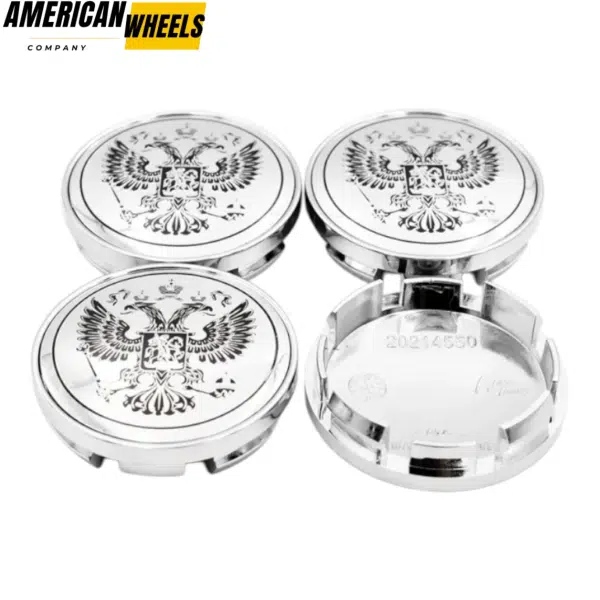 4pcs Subaru National Emblem Of The Russian 61mm 2 3/8in Wheel Center Caps #28821AE000 Silver Base - 20277075CH（20214550CH+20220959BKS ）x4 - Image 2