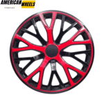 1pc Rambo 360mm 14 5/32in Tyre Rim Hub Cap Cover Red Black - 20274116RB