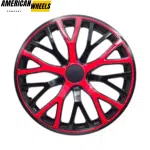 1pc Rambo 360mm 14 5/32in Tyre Rim Hub Cap Cover Red Black - 20274116RB