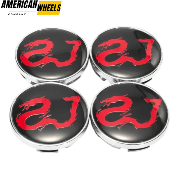 Gragon Emblem Snap-On Subaru Audi Wheel Center Caps For Rims 61mm (2.40in) - Image 2