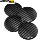 4pcs Black Grey Stripe 56mm 2 3/16in Wheel Center Sticker Clear Resin - Image 5