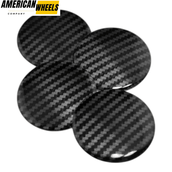 4pcs Black Grey Stripe 56mm 2 3/16in Wheel Center Sticker Clear Resin - Image 5