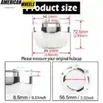 100mm(3.92in) Helo Wheel Center Caps Maxx6 #789K101 #X1834147-9SF - 20284008 - Image 5