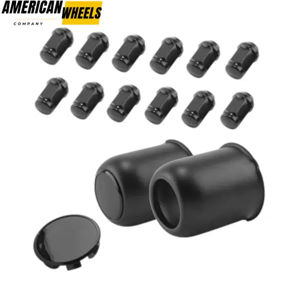 3.19in Push Thru Wheel Rim Center Caps with M12x1.25 Lug Nuts Sets for Trailer Truck RV - 20274402[74304+12217x6] - Image 4