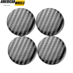 4pcs Imitation Carbon Fiber Texture 45mm 1 25/32in Rim Center Cap Sticker Aluminum - 20214337x4