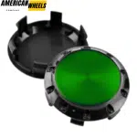 Benz OZ 75mm Wheel Center Caps Green Label Black Base – Set of 4 OEM Style - 20214948BKG[4618GR+4725BK]x4 - Image 5