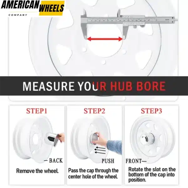 130mm(5.15in) Push Through Center Cap for Truck/Trailer Wheel Rims 5.15" Center Bore 4.95" Height Universal Hupcap - 20274222 - Image 4