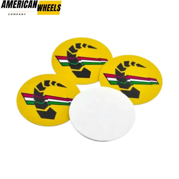 4pcs Abarth 48mm 1 7/8in Wheel Center Sticker Aluminum - 20214079 - Image 5