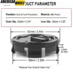 62mm/2.44" Hubcap for Dodge Wheel Center Caps Jeep OZ #M513 - 20274173BK - Image 4