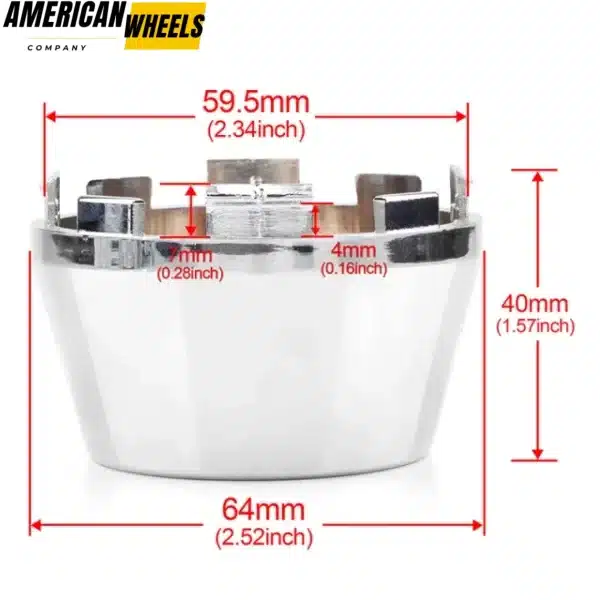 4pcs 64mm(2.52in) Wheel Center Cap for WW-008 Snap On Rim Hub Cup Cover - 20280008CH - Image 5