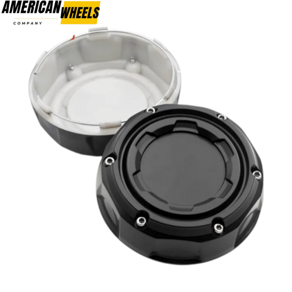4pcs 109mm 4 9/32in Raxer Wheel Center Caps Black - 20274135 - Image 5