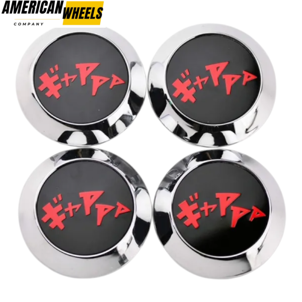 4pcs Initial Drift Onomatopoeia 70mm 2 3/4in Wheel Center Caps - Image 2
