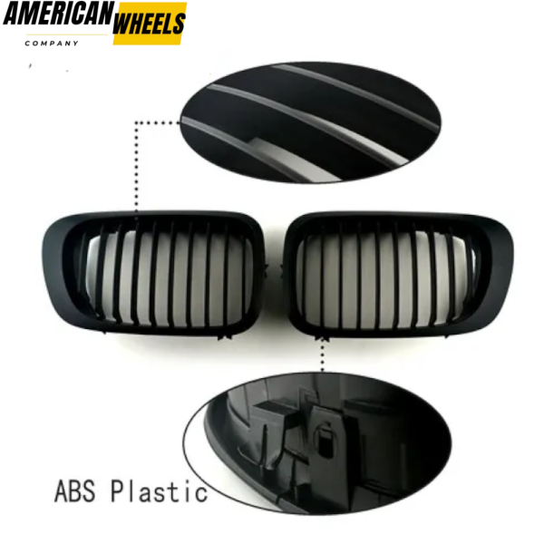 BMW Matte Black Front Kidney Grills for 3 Series E46 - 21623101 - Image 2