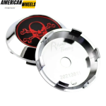 4pcs Skull & Cross Bones 70mm 2 3/4in Wheel Center Caps Silver Base - 20214966SV[14929+13811CH]x4 - Image 3