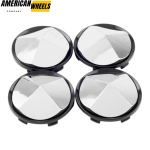 4pcs Saturn Vauxhall Opel 64mm 2 1/2in Wheel Center Caps #13214658 Black Base - 20277066BKx4[14371+13575BK]x4