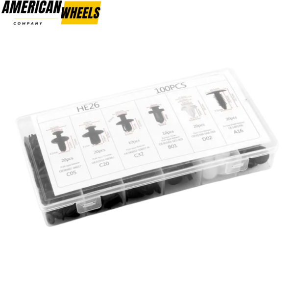 100pcs HE26 Auto Fastener Clip Car Body Push Retainer Pin Rivet Door Car Accessories - Image 8