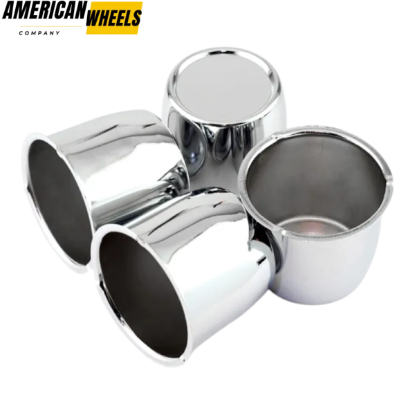 67mm 2.64in Trailer Wheels Rims Center Cap Chrome - Image 4