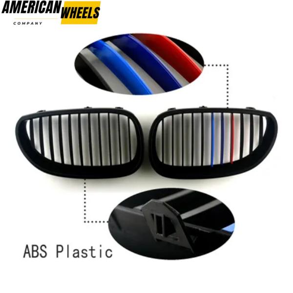 BMW Matte Black Front Kidney Grills for 5 Series E60 E61 - 21623106 - Image 3