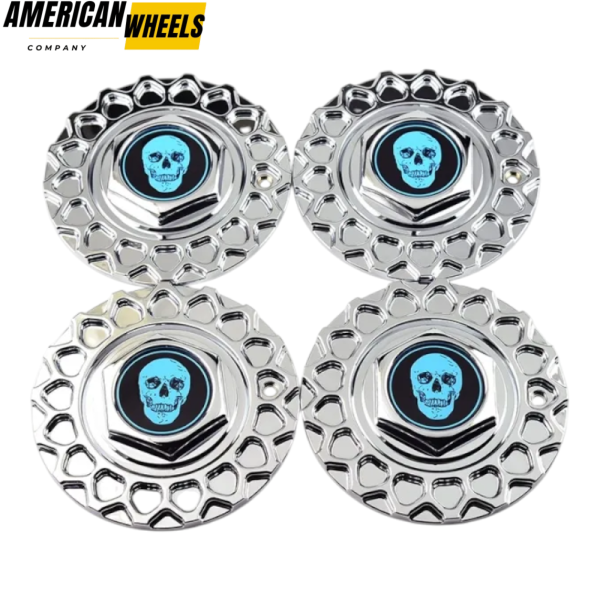 #09.24.028 ＆ #09.24.004 Skull Badge BBS Replica Wheel Center Caps 168mm (6.61in) - Image 12