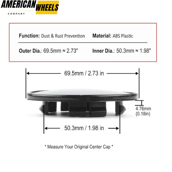69mm (2.73in) for 2000-2011 Ford Focus Wheel Center Cap #2M51-1000-AA - 20214449 - Image 3