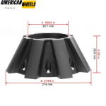 4pcs RDR 214mm 8 13/32in Wheel Center Caps #CBRD1-1P Black - Image 3