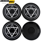 4pcs 63mm 2 15/32in HRE Hexagram Wheel Center Caps Aftermarket Replacement Parts - 20214020[14006+13991BK]x4 - Image 2
