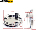 100pcs Benz Honda Wholesale Plain 75mm 2 15/16in Wheel Center Caps #2204000125 Chrome - Image 3
