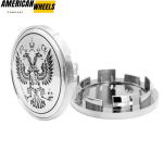 4pcs Ford Work National Emblem Of The Russian 60mm 2 3/8in Wheel Center Caps Silver Base - 20277074CH（20213757CH+20220959BKS）x4 - Image 2