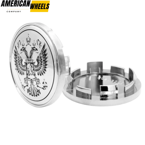 4pcs Ford Work National Emblem Of The Russian 60mm 2 3/8in Wheel Center Caps Silver Base - 20277074CH（20213757CH+20220959BKS）x4 - Image 2