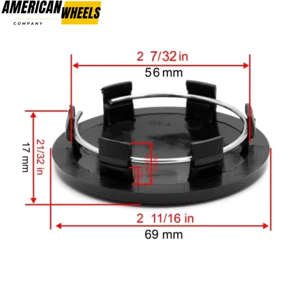 4pcs Audi 69mm 2 11/16in Wheel Center Caps Black - 20274099BKx4 - Image 5