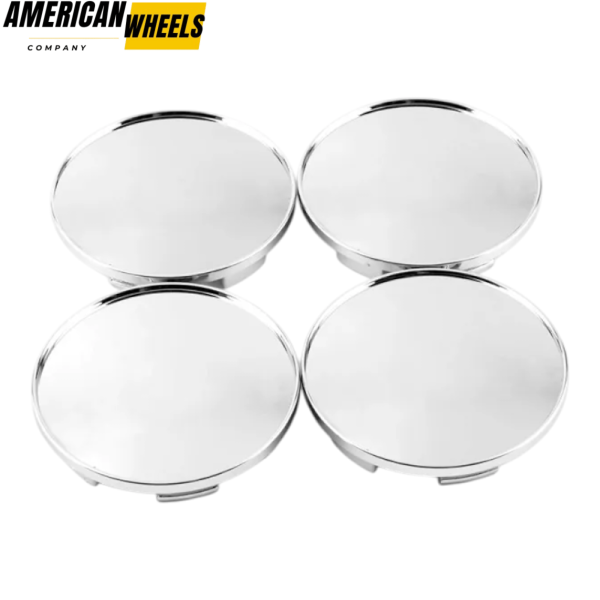 100pcs Wholesale Plain 68mm 2 11/16in Wheel Center Caps #654F Chrome - Image 2