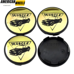 4pcs Muscle Car Sign 65mm 2 9/16in Wheel Center Caps #BR3Z-1130-B Black Base- 20214967BK[14930+13665BK]x4 - Image 2